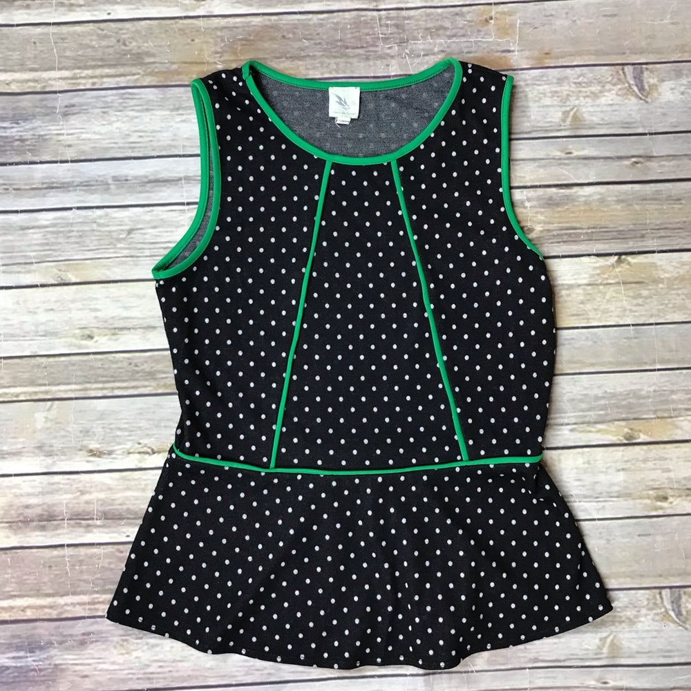 Anthropologie Weston Wear Peplum Polka Dot Top - Picture 3 of 8